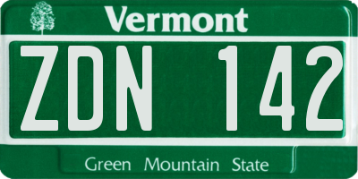 VT license plate ZDN142