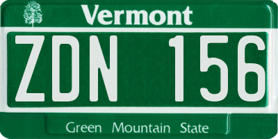 VT license plate ZDN156
