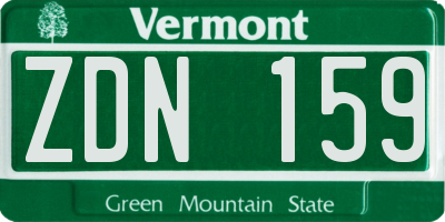 VT license plate ZDN159