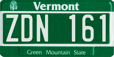 VT license plate ZDN161
