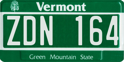 VT license plate ZDN164