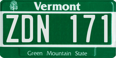 VT license plate ZDN171