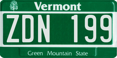 VT license plate ZDN199