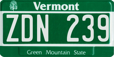 VT license plate ZDN239