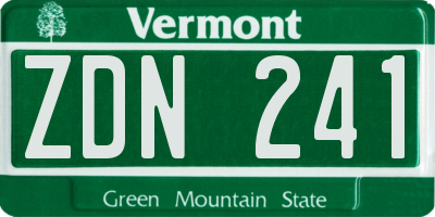 VT license plate ZDN241