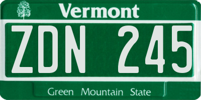 VT license plate ZDN245