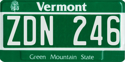 VT license plate ZDN246