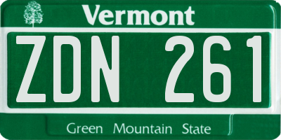 VT license plate ZDN261