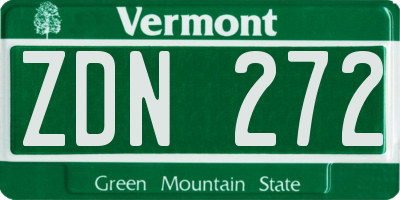 VT license plate ZDN272