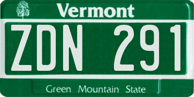 VT license plate ZDN291