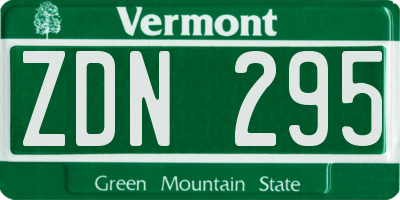 VT license plate ZDN295