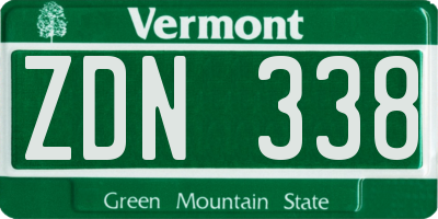 VT license plate ZDN338