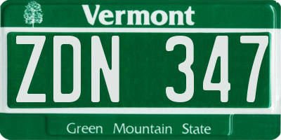 VT license plate ZDN347
