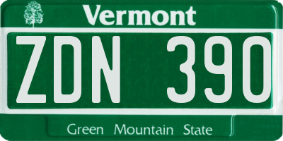 VT license plate ZDN390
