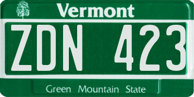 VT license plate ZDN423