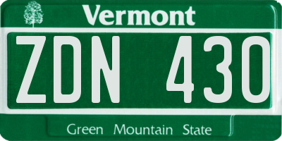 VT license plate ZDN430