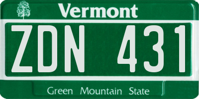 VT license plate ZDN431