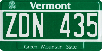 VT license plate ZDN435
