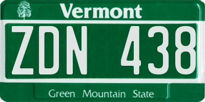 VT license plate ZDN438
