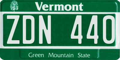 VT license plate ZDN440
