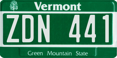 VT license plate ZDN441