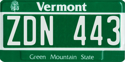 VT license plate ZDN443