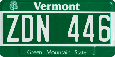 VT license plate ZDN446
