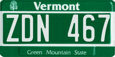 VT license plate ZDN467