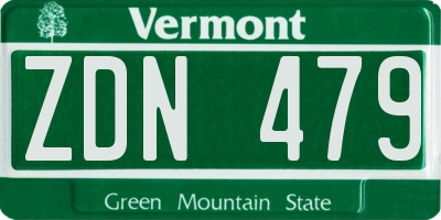 VT license plate ZDN479
