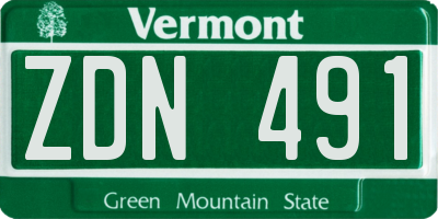 VT license plate ZDN491