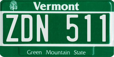VT license plate ZDN511