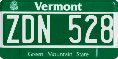 VT license plate ZDN528
