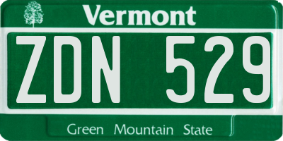 VT license plate ZDN529