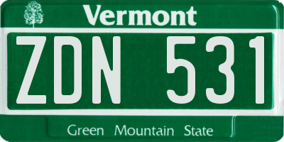 VT license plate ZDN531