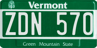 VT license plate ZDN570