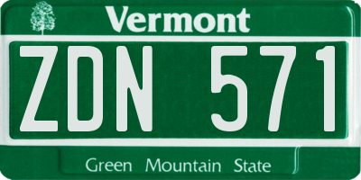 VT license plate ZDN571