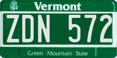 VT license plate ZDN572