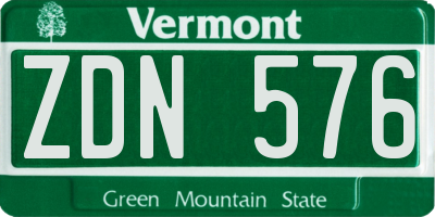 VT license plate ZDN576