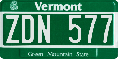 VT license plate ZDN577