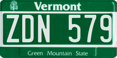 VT license plate ZDN579