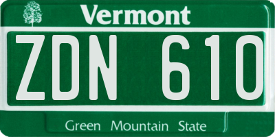 VT license plate ZDN610