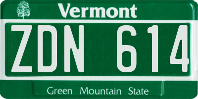 VT license plate ZDN614