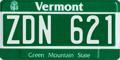VT license plate ZDN621