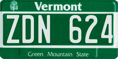 VT license plate ZDN624