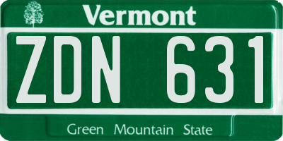 VT license plate ZDN631