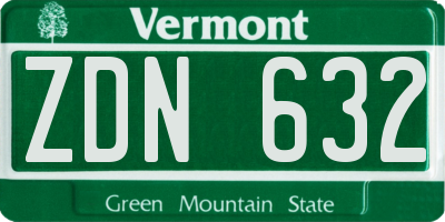 VT license plate ZDN632