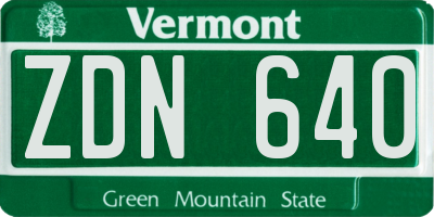 VT license plate ZDN640