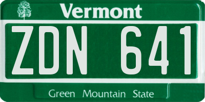 VT license plate ZDN641