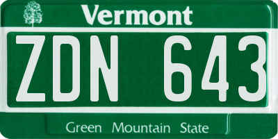 VT license plate ZDN643