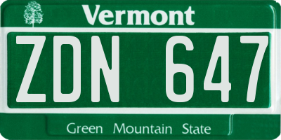 VT license plate ZDN647